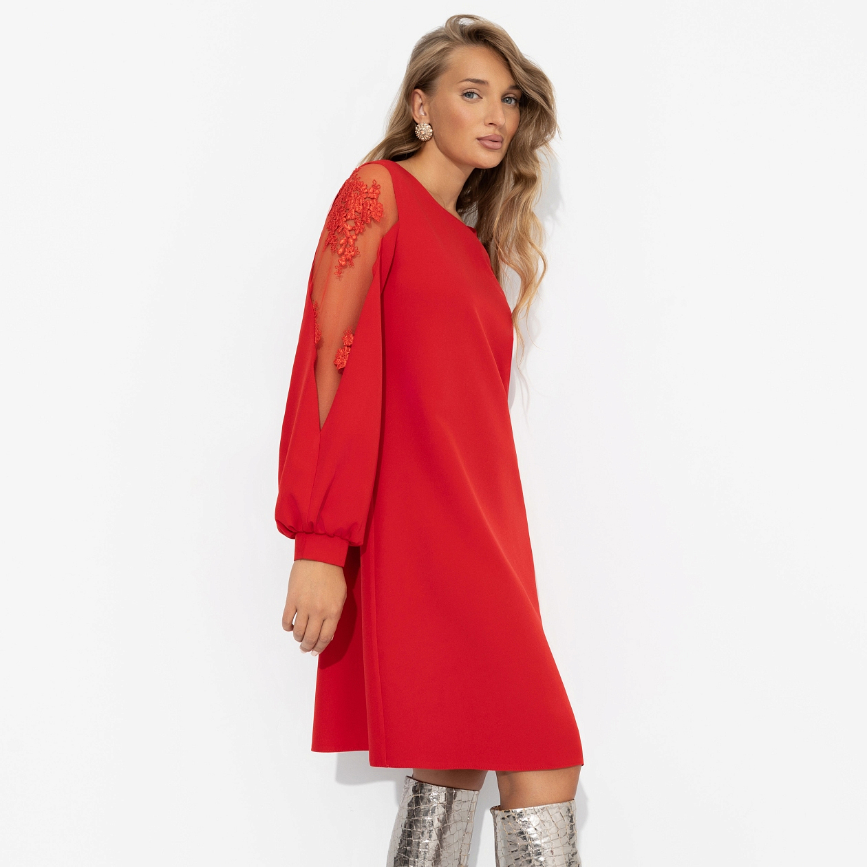Платье Секрет любви (красное). Состав: 95% п/э, 5% эластан
