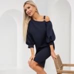 Платье Тайна шикарной красотки (дарк блю). Состав: 95% п/э, 5% эластан