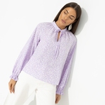 Блуза В лучшей роли (сиреневый). Состав: 65% полиэстер, 30% вискоза, 5% эластан