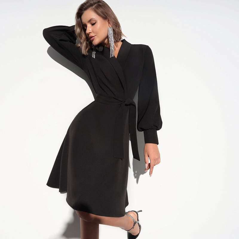 Платье Личная исключительность (шарм, с поясом). Состав: 95% п/э, 5% эластан