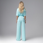 Брюки Раскованный шик (лазурные). Состав: 65% п/э, 30% вискоза, 5% спандекс