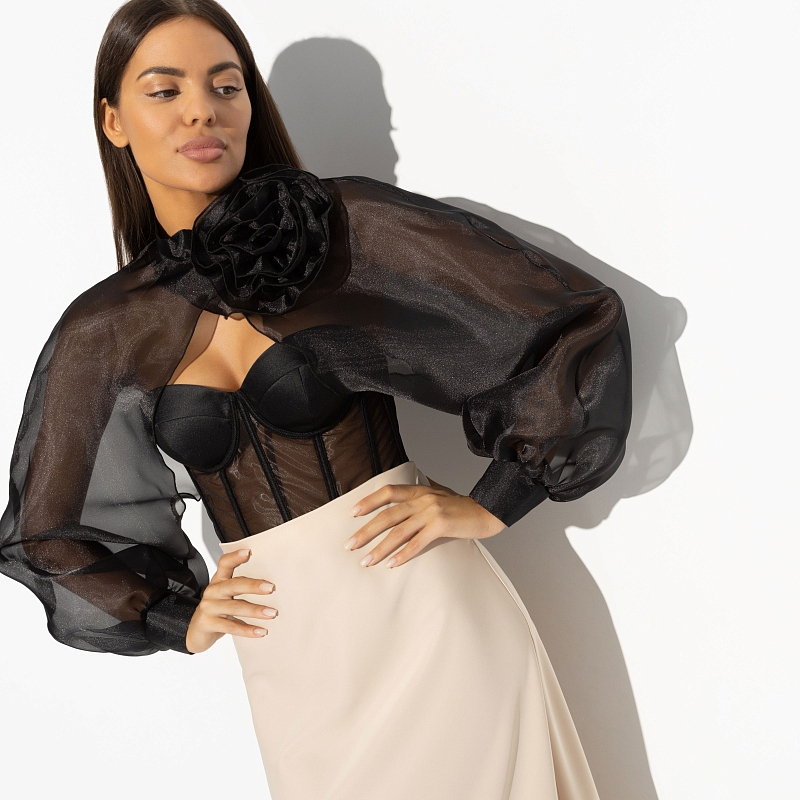 Болеро Деловой взгляд (lady, с брошкой). Состав: 100% полиэстер