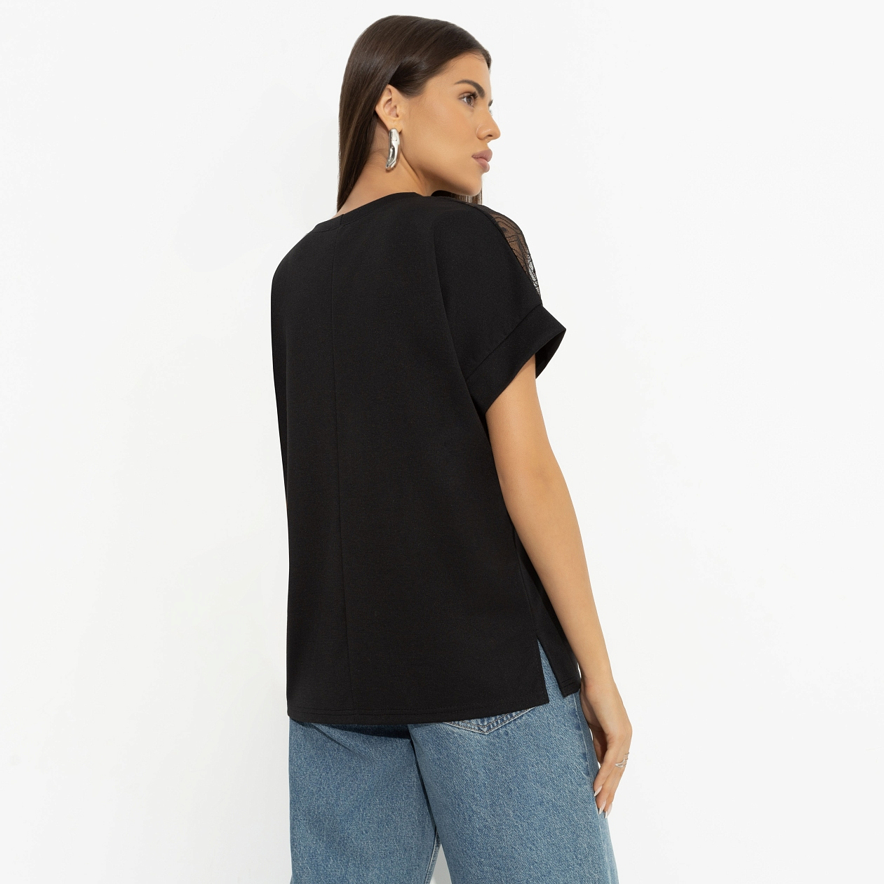 Футболка Ты в деле (exquisite). Состав: 65% п/э, 30% вискоза, 5% стрейч