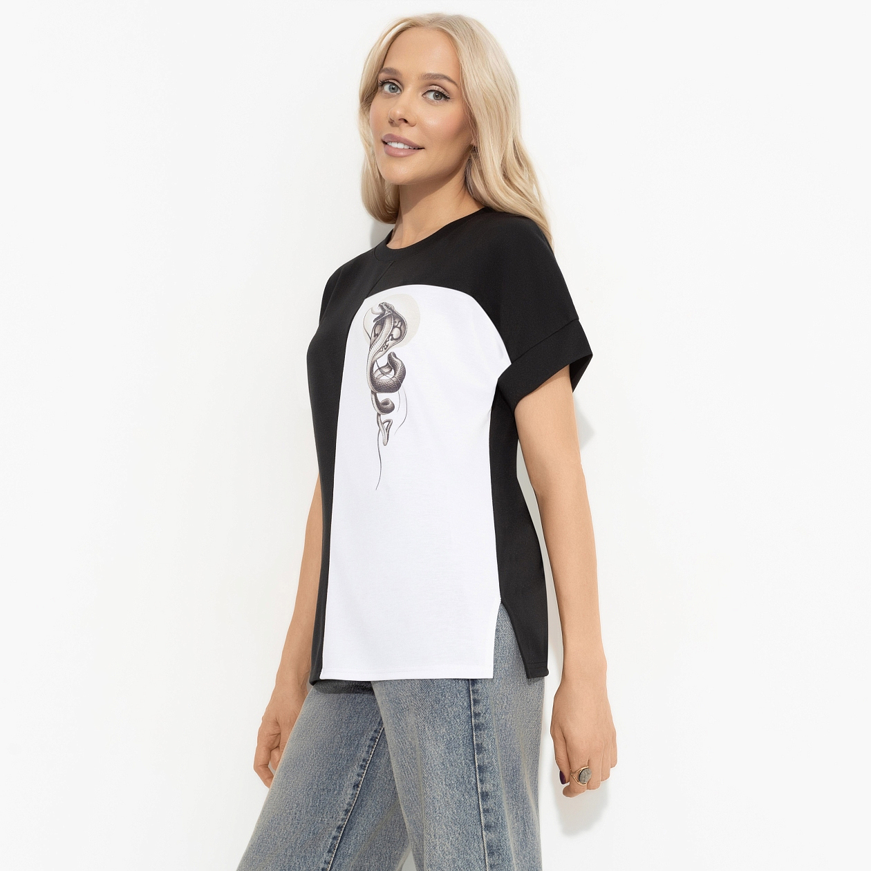 Футболка Ты в деле (snake). Состав: 65% п/э, 30% вискоза, 5% стрейч