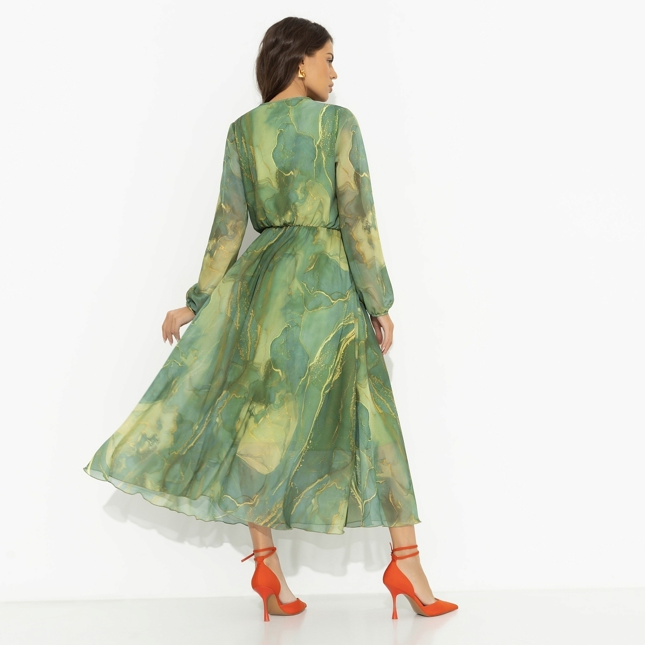 Платье Летящие мгновения (green, new). Состав: 100% полиэстер