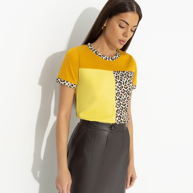 Футболка Стильное сочетание (оранжевая) 