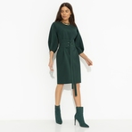 Платье Интересный подход (хвойный). Состав: 95% полиэстер, 5% эластан