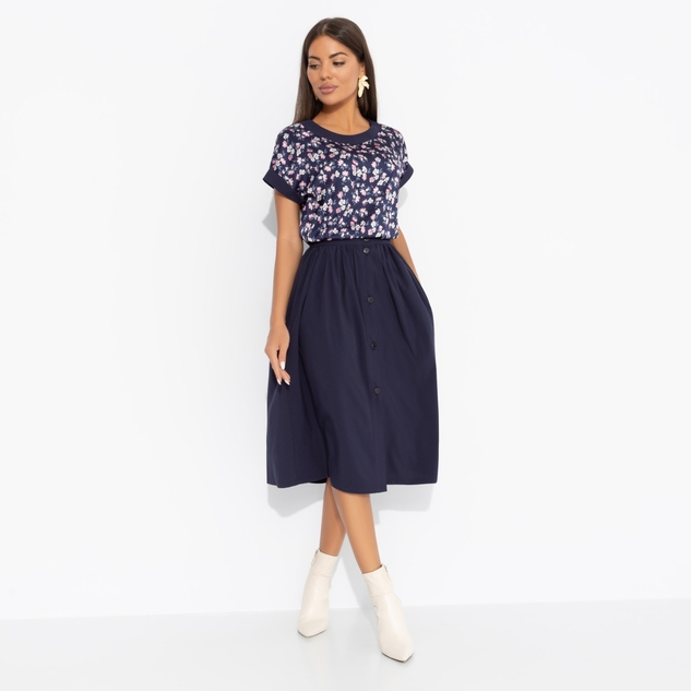 Комплект с юбкой Молодая и привлекательная (2 в 1, индиго) 