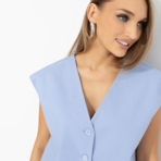 Дерзкий шарм (голубой). Состав: 40% полиэстер, 27% вискоза, 23% лён, 10% хлопок