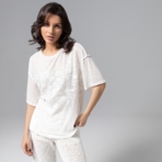 Футболка Буду тебе сниться (айвори). Состав: 65% п/э, 30% вискоза, 5% спандекс