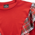 Лонгслив Гардеробная магия (красный). Состав: 55% полиэстер, 30% вискоза, 10% хлопок, 5% спандекс