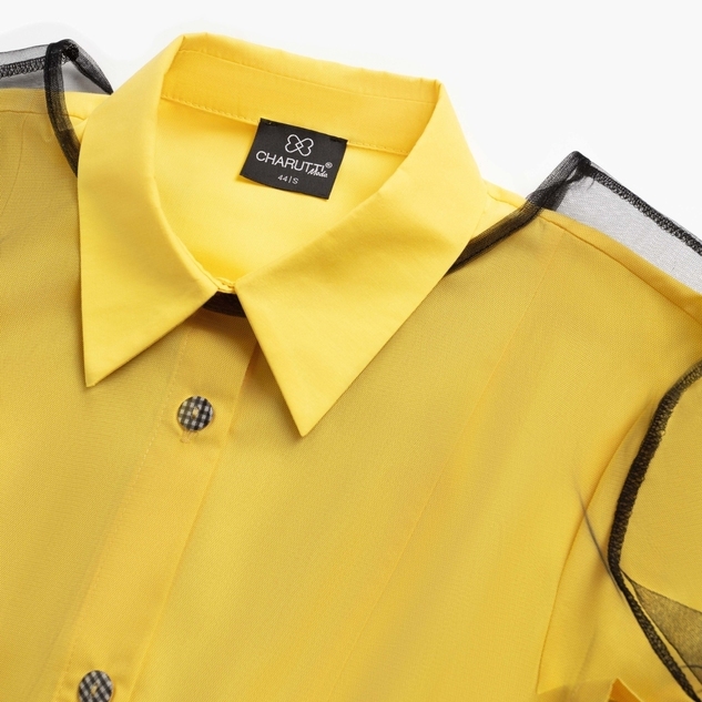 Платье-рубашка Стильное самообладание (желтое, 2 в 1)