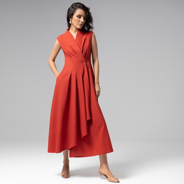 Платье Секреты утонченности (терракотовое) 