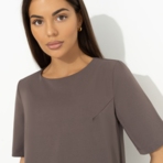 Платье Виртуальные будни (brown). Состав: 96% п/э, 4% эластан