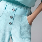 Брюки Раскованный шик (лазурные). Состав: 65% п/э, 30% вискоза, 5% спандекс