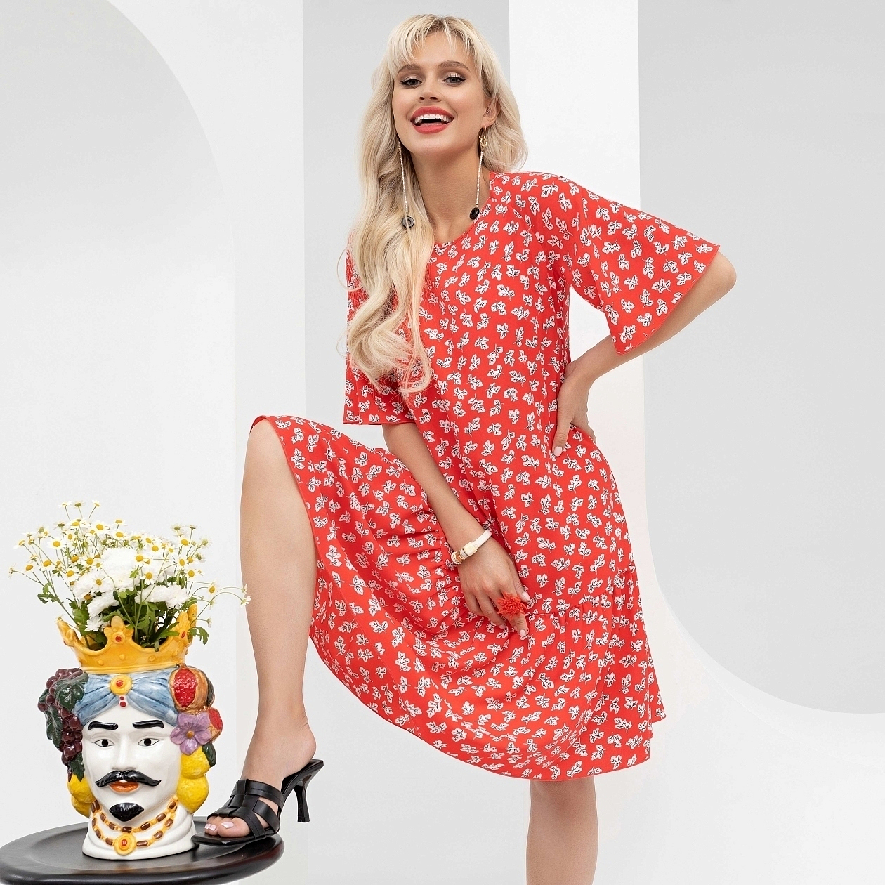 Платье Лучший вклад в себя (яркая). Состав: 95% полиэстер, 5% эластан