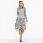 Комплект с юбкой Инста-стиль (2 в 1, серый ) . Состав: 65% п/э, 30% вискоза, 5% спандекс