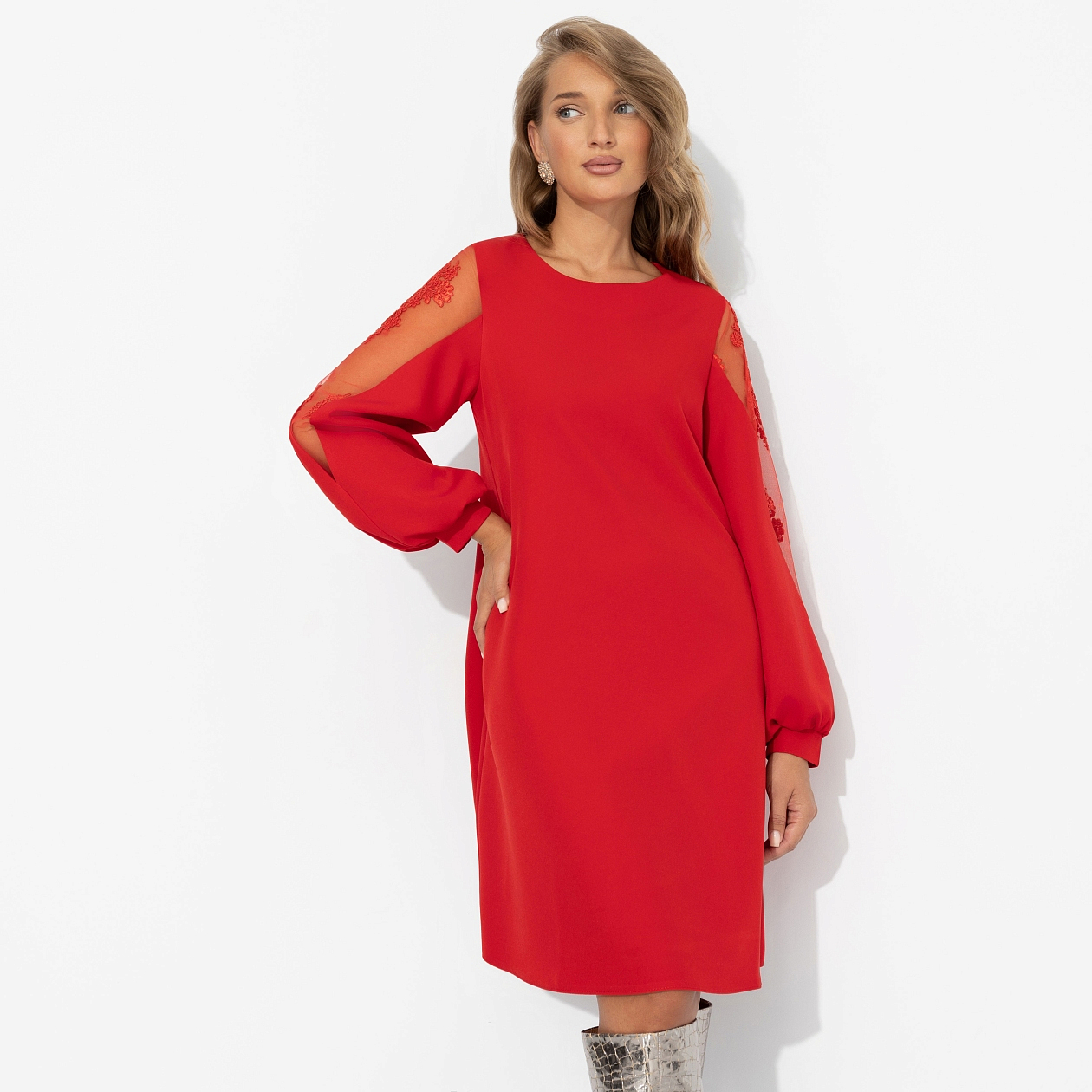 Платье Секрет любви (красное). Состав: 95% п/э, 5% эластан