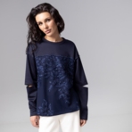 Лонгслив Образ решает (синий). Состав: 80% п/э, 15% вискоза, 5% спандекс