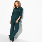 Брючный костюм Девиз бизнес–леди (green, 2 в 1). Состав: 95% полиэстер, 5% спандекс