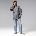 Лонгслив Преданная стилю (grey, 2 в 1). Состав: 60% хлопок, 35% п/э, 5% спандекс