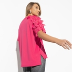 Футболка Закружила любовь (яркая). Состав: 65% п/э, 30% вискоза, 5% спандекс