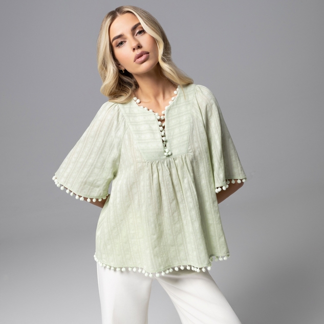 Блуза Летний фольклор (зеленая) 