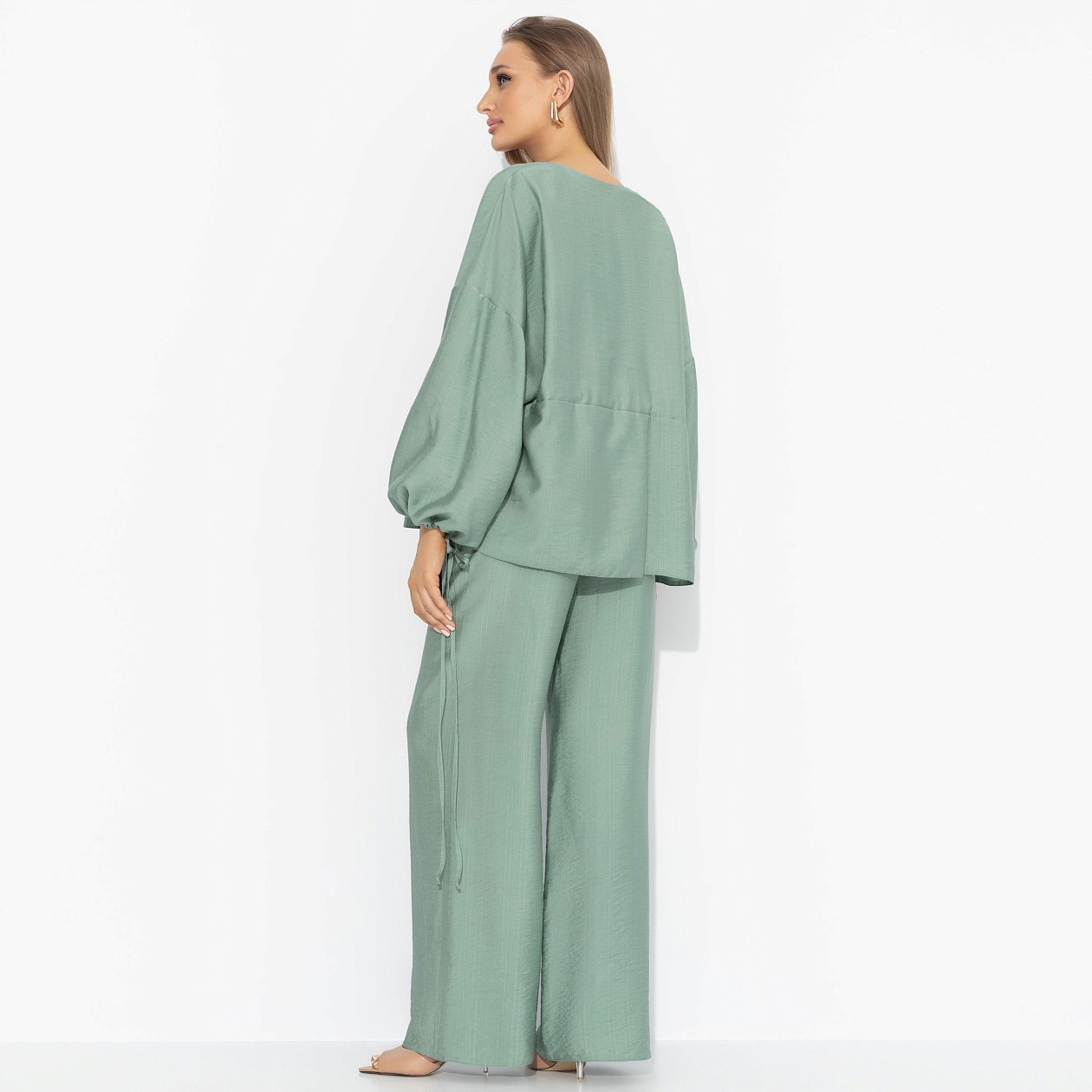 Брючный комплект Приручённый шик (3 в 1, зеленый). Состав: 100% хлопок