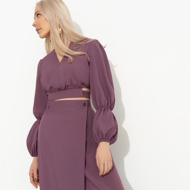 Комплект с юбкой Когда хочешь вау-эффекта (бордовый) 