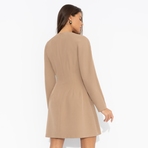 Платье Любовь с первого платья (бежевое). Состав: 60% п/э, 37% вискоза, 3% спандекс