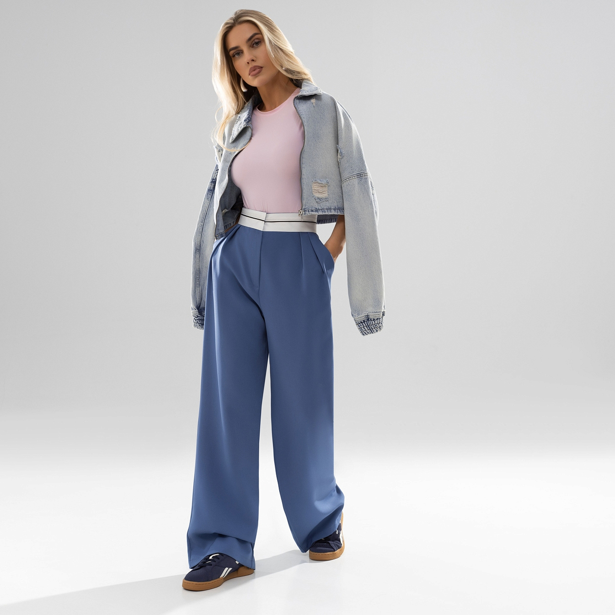 Брюки Стильная действительность (denim happy). Состав: 60% п/э, 37% вискоза, 3% спандекс