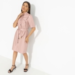 Платье Счастье свободы (peach, с поясом). Состав: 55% п/у волокно, 45% полиэстер