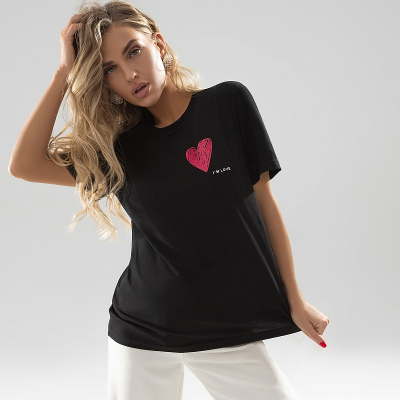 Футболка Базовые фантазии (black love). Состав: 100% хлопок