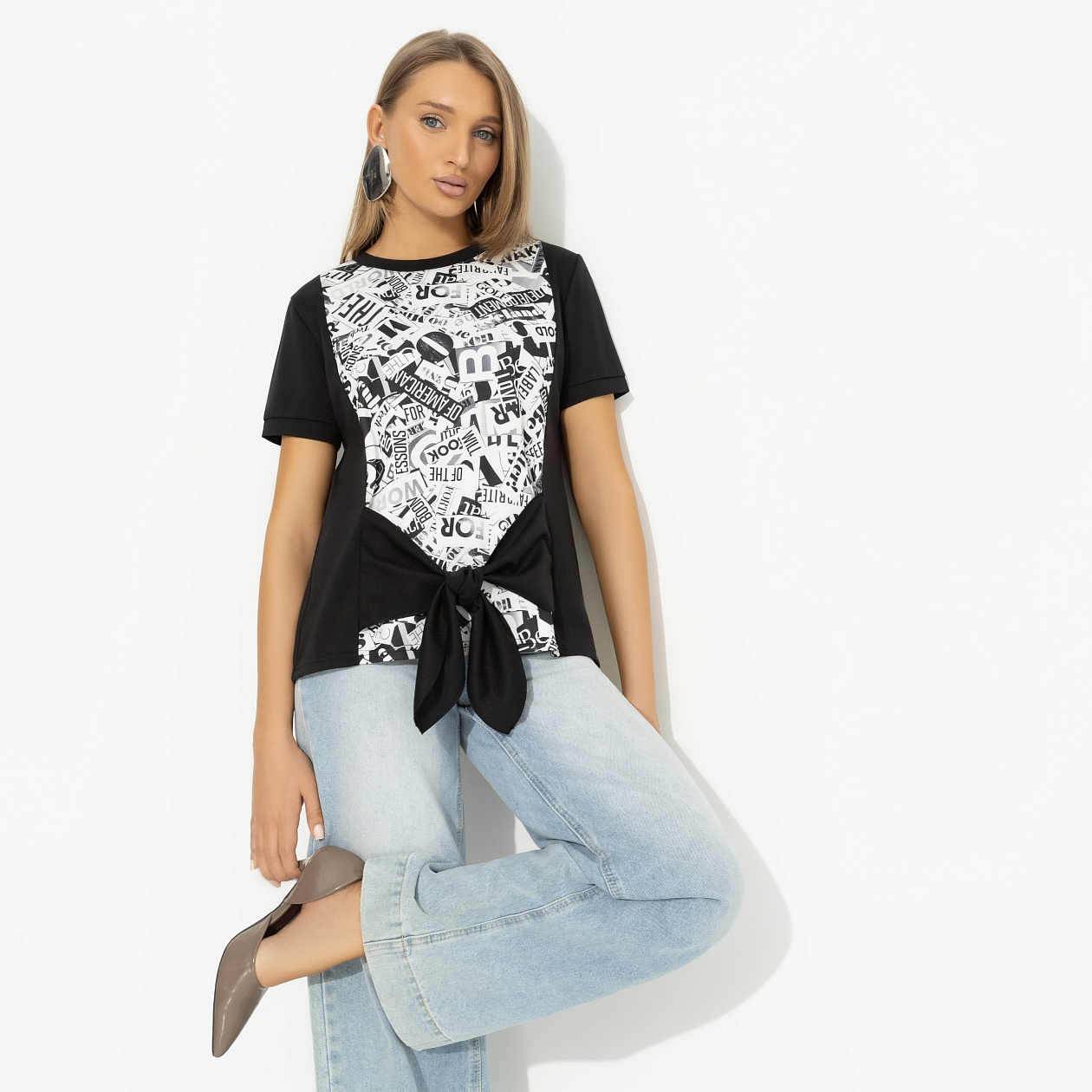 Футболка Икона момента. Состав: 65% полиэстер, 30% вискоза, 5% стрейч