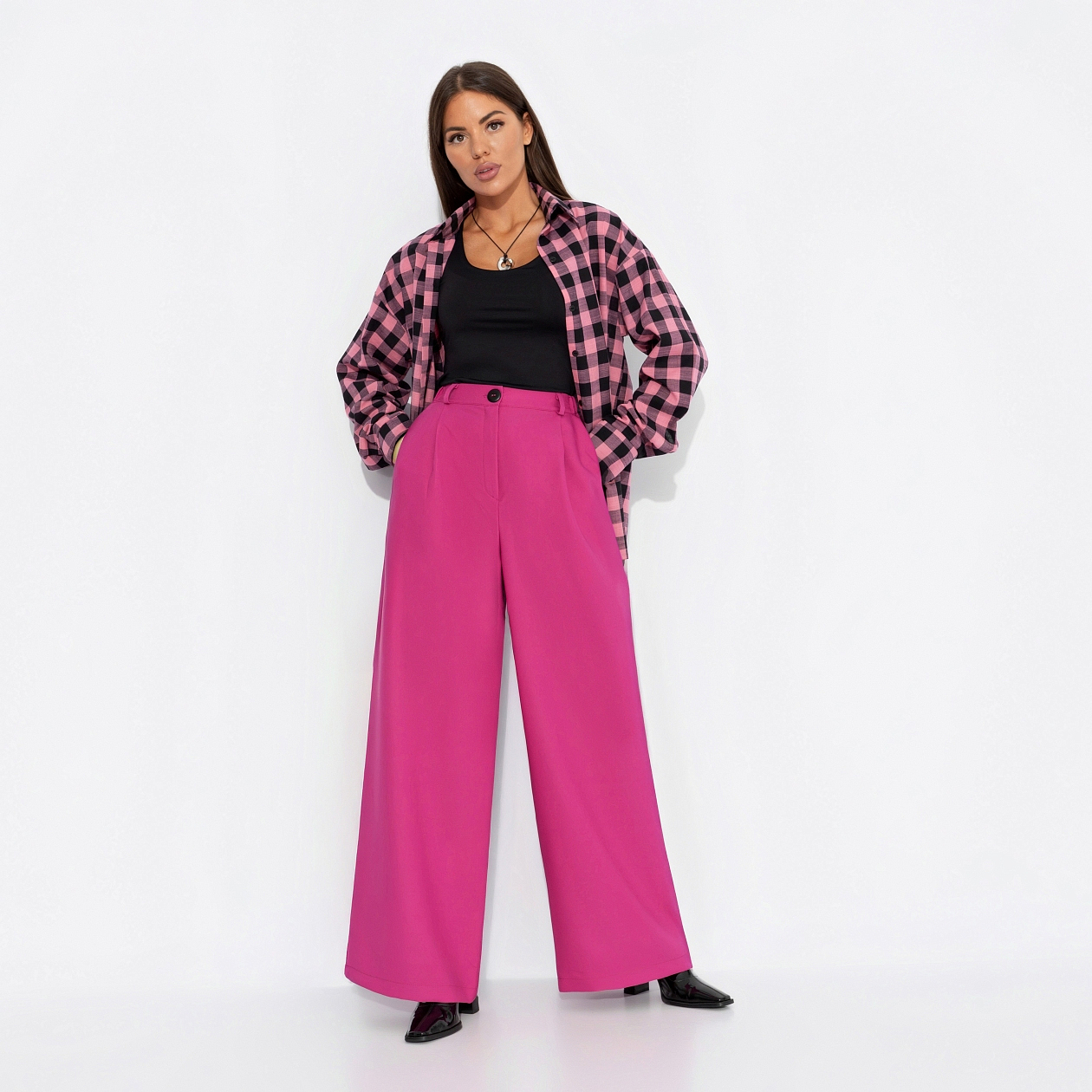 Брюки Легкой походкой (pink). Состав: 60% полиэстер, 37% вискоза, 3% спандекс