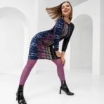 Платье Мыслить позитивно (орнамент). Состав: 65% п/э, 30% вискоза, 5% эластан