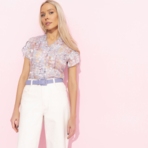 Блуза Лёгкий шик, тяжёлый эффект (голубая). Состав: 97% вискоза, 3% нейлон