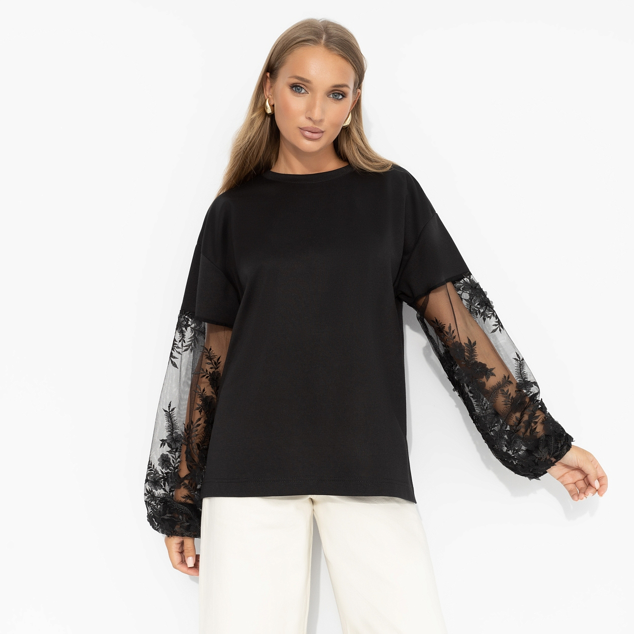 Футболка Модный бунт (лунная ночь). Состав: 65% п/э, 30% вискоза, 5% стрейч