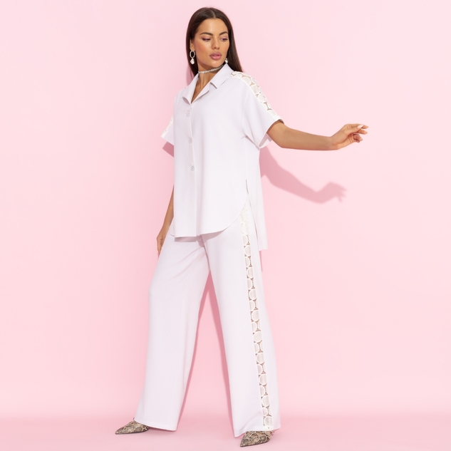 Брючный костюм Престижная номинация (серый, 2 в 1, с поясом) 