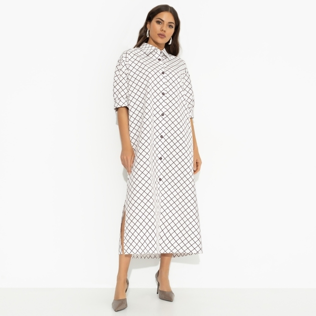 Платье-рубашка Гипнотический минимализм (с поясом) 