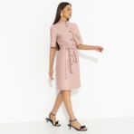 Платье Счастье свободы (peach, с поясом). Состав: 55% п/у волокно, 45% полиэстер