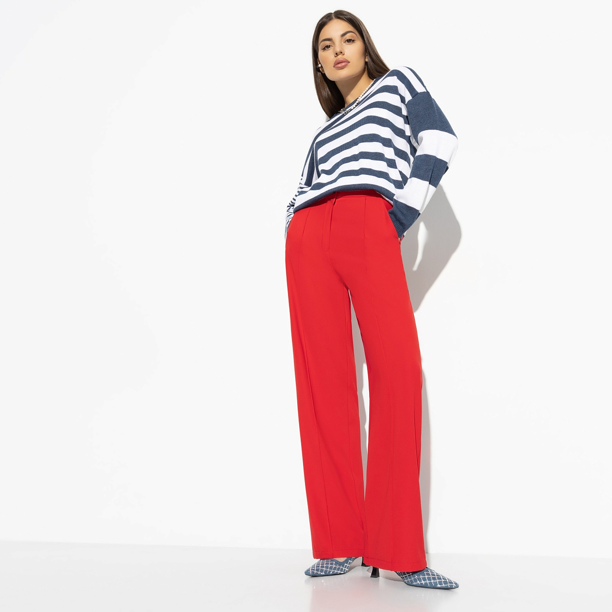 Брюки Модный захват (red). Состав: 72% п/э, 22% вискоза, 6% спандекс