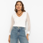 Блуза Попала в сказку (lactic). Состав: 65% п/э, 30% вискоза, 5% стрейч