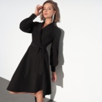 Платье Личная исключительность (шарм, с поясом). Состав: 95% п/э, 5% эластан