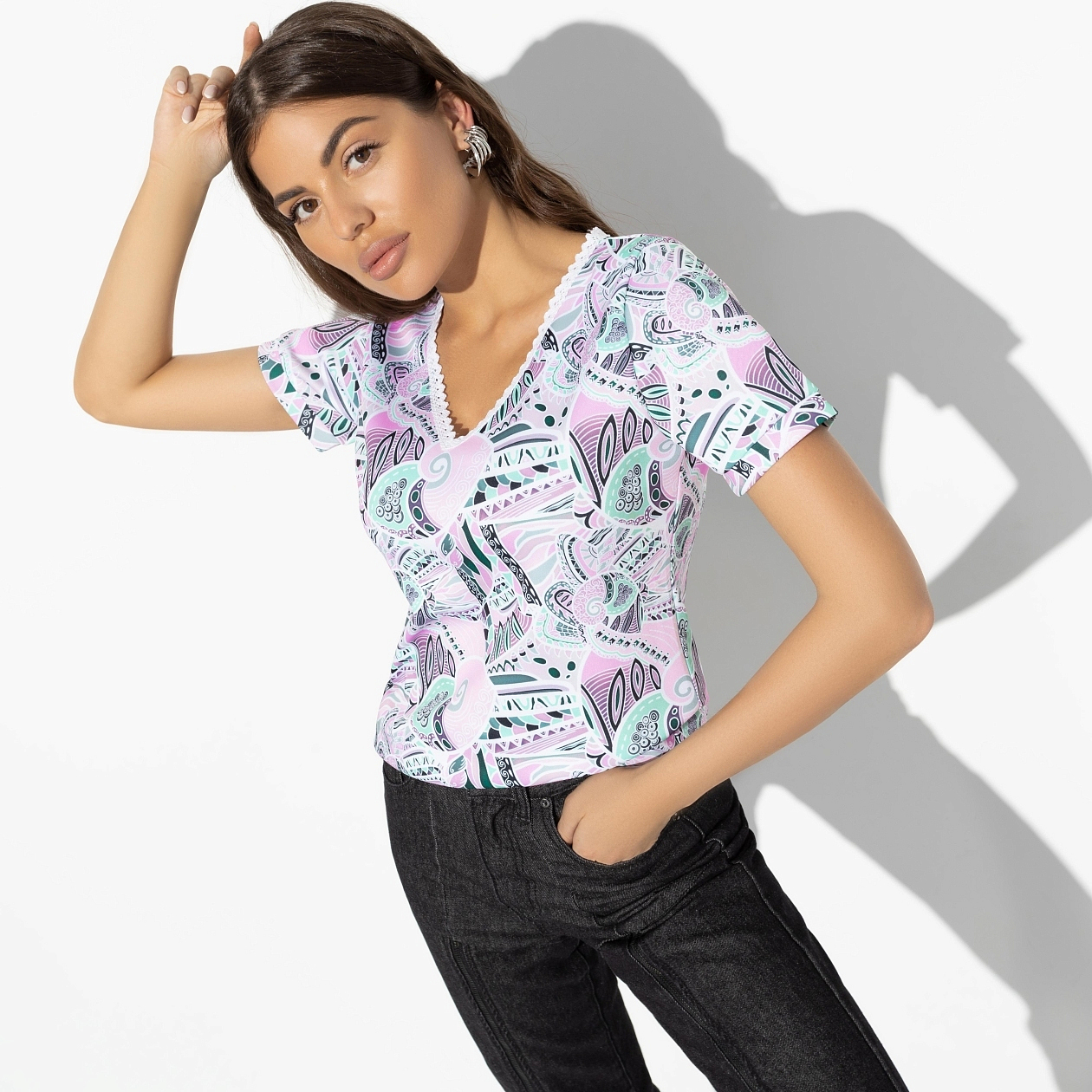 Футболка Любовь рядом (нежная). Состав: 95% п/э, 5% спандекс