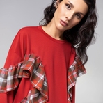 Лонгслив Гардеробная магия (красный). Состав: 55% полиэстер, 30% вискоза, 10% хлопок, 5% спандекс