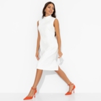 Платье-футляр Разрешите пригласить (белое). Состав: 95% п/э, 5% эластан