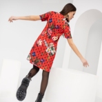 Платье Цветочный тотал-лук. Состав: 72% п/э, 25% вискоза , 3% спандекс