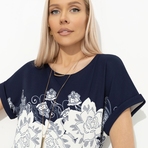 Футболка Жду чудо (floral print). Состав: 96% полиэстер, 4% эластан