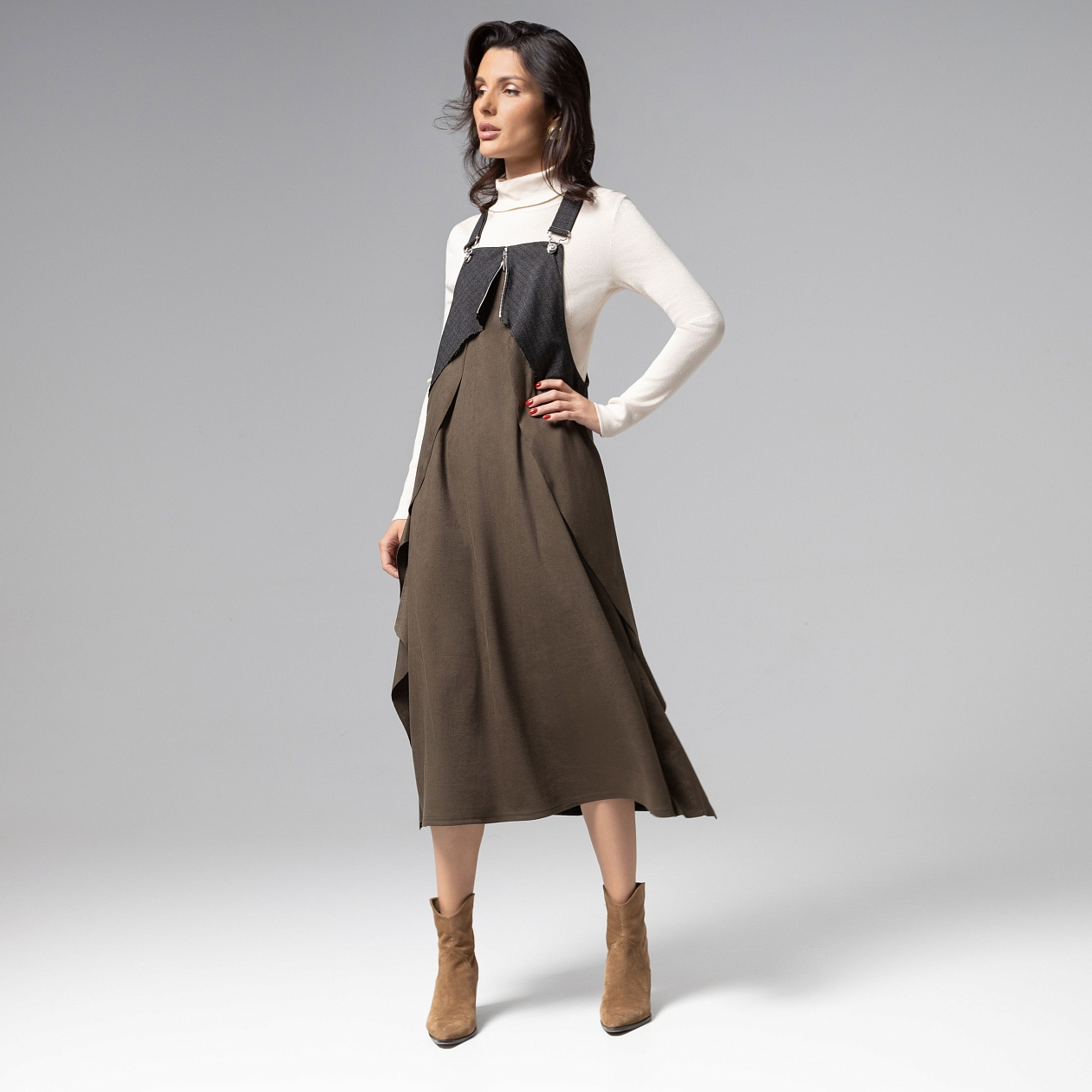 Сарафан Ушла красиво (dark green). Состав: 95% п/э, 5% спандекс